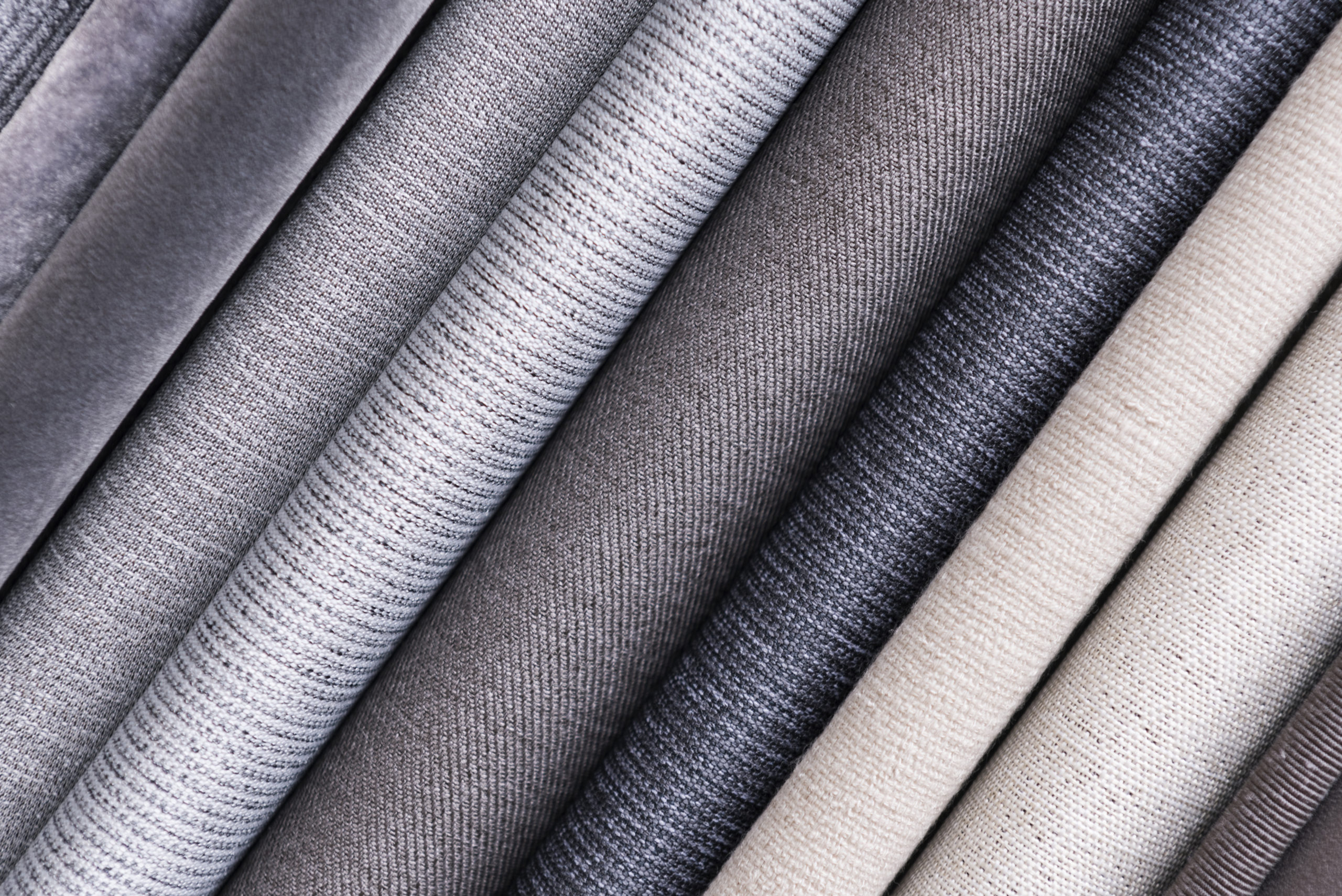 Various fabric material sample background Various